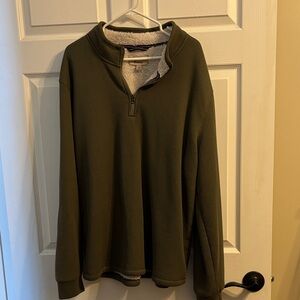 Men's Forest Green Zip-Up Sweater